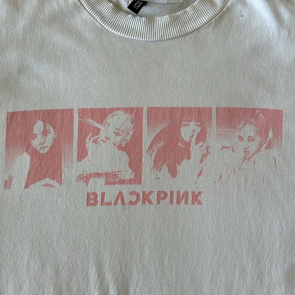 Black Pink short sleeve shirt white and pink size large - Picture 16 of 16